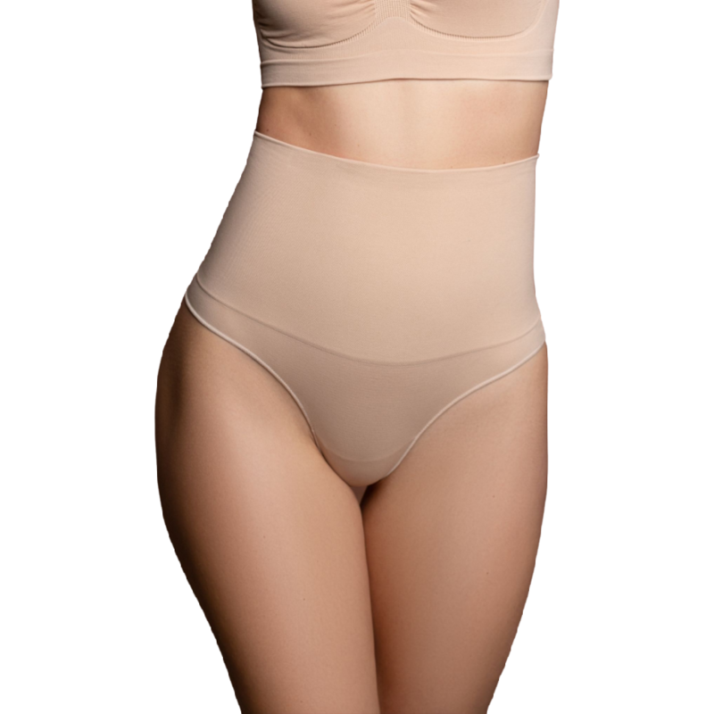 BYE-BRA - FAJA TANGA SIN COSTURAS BEIGE TALLA L