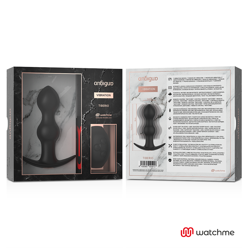 ANBIGUO - VIBRADOR ANAL COM CONTROLO REMOTO WATCHME TIBERIO