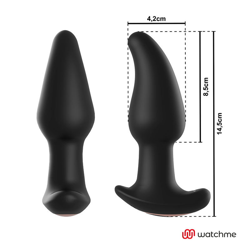 ANBIGUO - PLUG ANAL VIBRADOR COM CONTROLO REMOTO WATCHME E ROTAÇÃO DE PÉROLAS AMADEUS