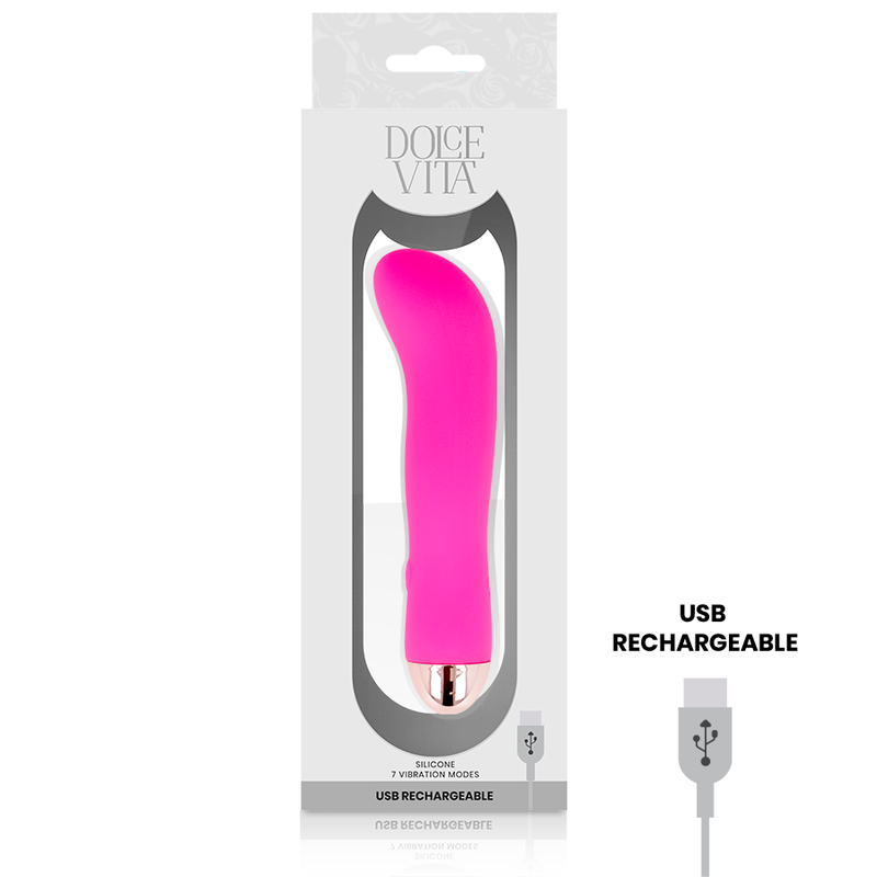 DOLCE VITA - VIBRADOR RECARGABLE DOS ROSA 7 VELOCIDADES