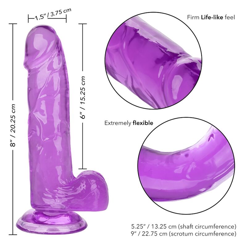 CALEXOTICS - DILDO TAMANHO QUEEN ROXO 15,3 CM