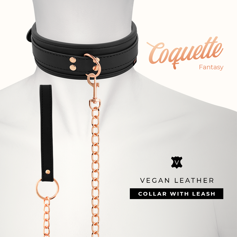 COQUETTE CHIC DESIRE - COLARINHO FANTASIA EM COURO VEGANO COM FORRO EM NEOPRENE