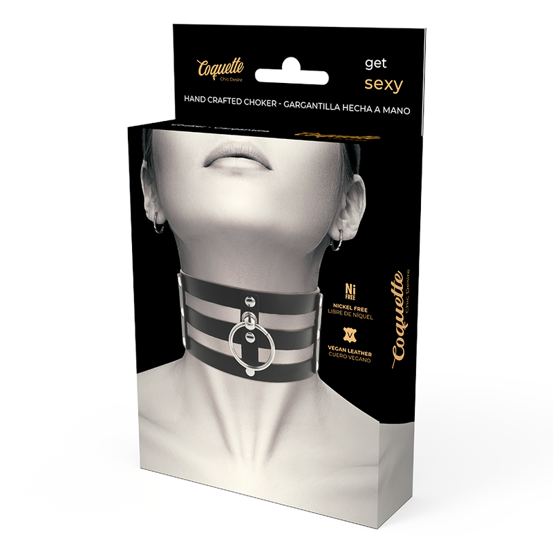 COQUETTE CHIC DESIRE - GARGANTILLA DE CUERO VEGANO ESTILO FETISH