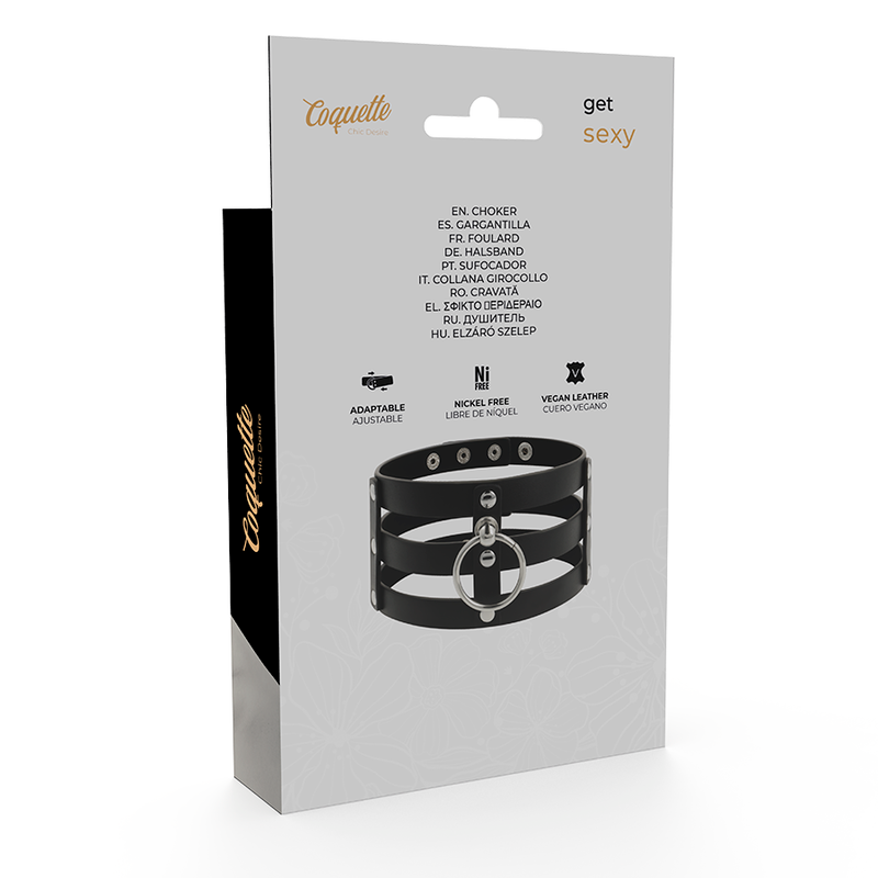 COQUETTE CHIC DESIRE - GARGANTILLA DE CUERO VEGANO ESTILO FETISH