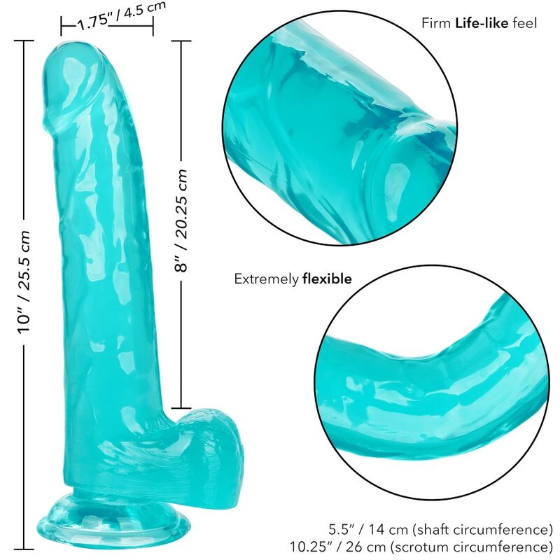 CALEXOTICS - DILDO TAMANHO QUEEN AZUL 20,3 CM