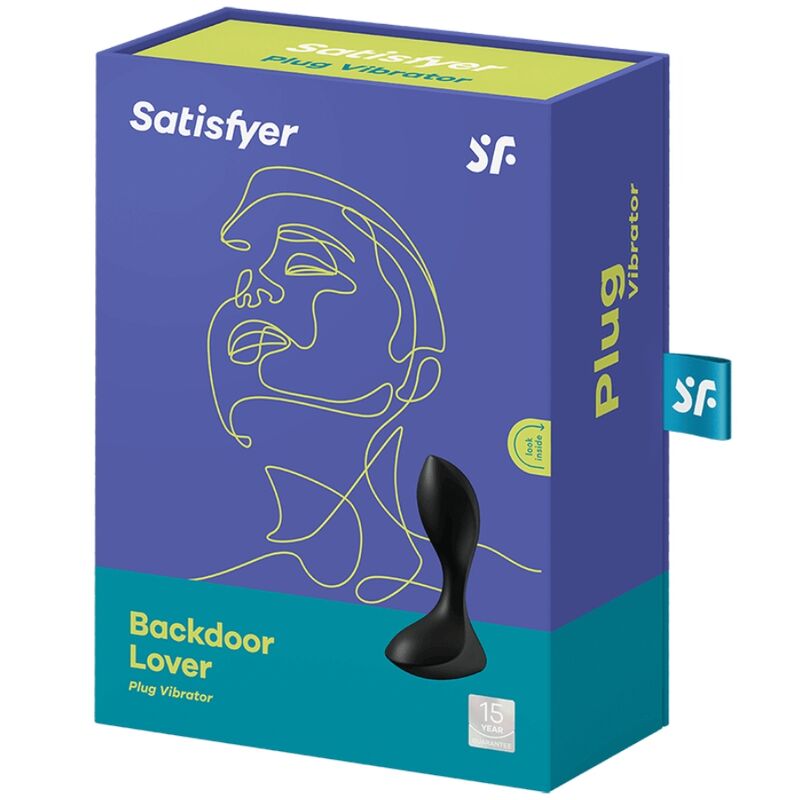 SATISFYER - PLUG VIBRATÓRIO PARA AMANTE DE FUNDO À COSTAS PRETO