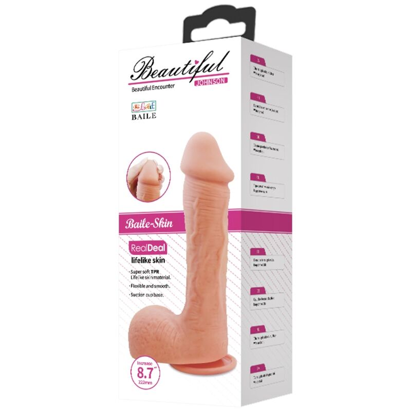BAILE - JOHNSON DILDO DE PELE REALISTA 22 CM