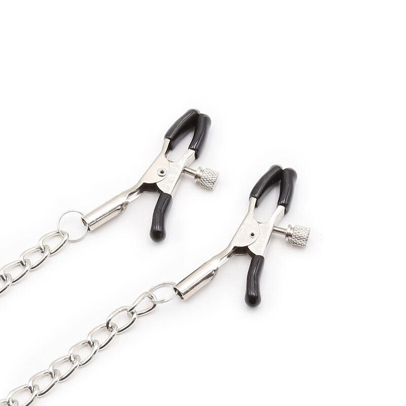 OHMAMA FETISH - MORDAÇA DE ANEL COM CORRENTES E PRENDEDORES DE MAMILO