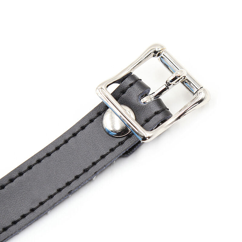 OHMAMA FETISH - BOLA DE SILICONE NA MORDAÇA COM CINTO EM COURO (CADEADO INCLUÍDO)