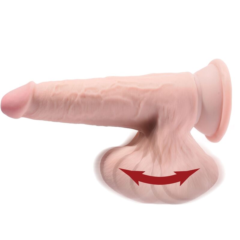 KING COCK - PLUS DILDO 3D COM BOLAS BALANÇANTES 15,2 CM PELE CLARA