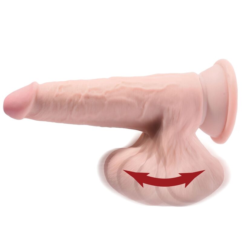KING COCK - MAIS DILDO 3D COM BOLAS BALANÇANTES 20,3 CM