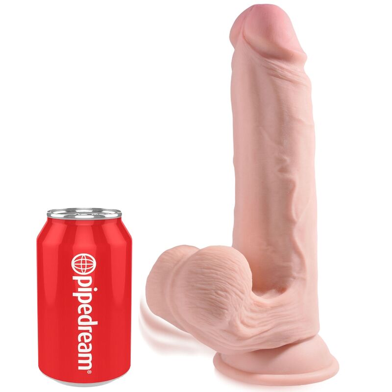 KING COCK - MAIS DILDO 3D COM BOLAS BALANÇANTES 20,3 CM