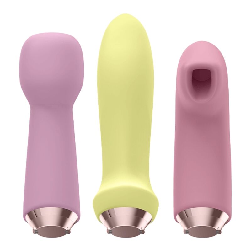 SATISFYER - MARAVILLOSO SET DE CUATRO VIBRADORES Y PULSADORES DE AIRE
