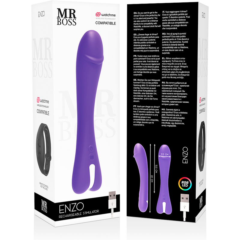 MR BOSS - ENZO VIBRADOR COMPATÍVEL COM TECNOLOGIA WATCHME WIRELESS
