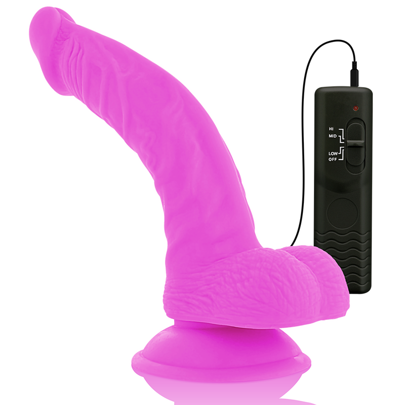 DIVERSIA - DILDO VIBRATÓRIO FLEXÍVEL ROXO 21,5 CM -O- 4,5 CM