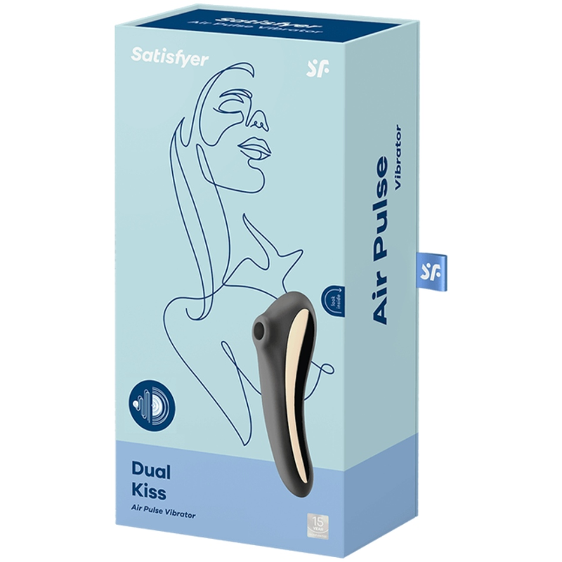 SATISFYER - VIBRADOR DUAL KISS AIR PULSE PRETO