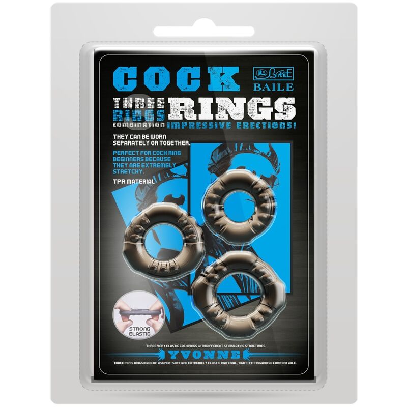 BAILE - COCK RINGS YVONNE SET 3 PENIS RINGS