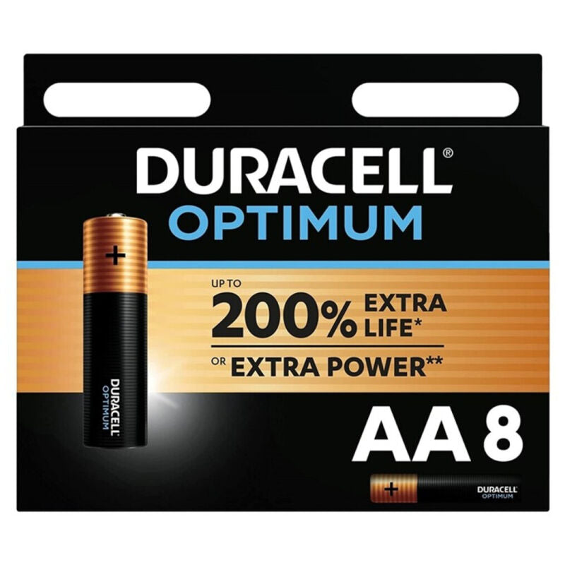 DURACELL - OPTIMUM 200 PILHAS ALCALINAS AA LR6 8 UNIDADES