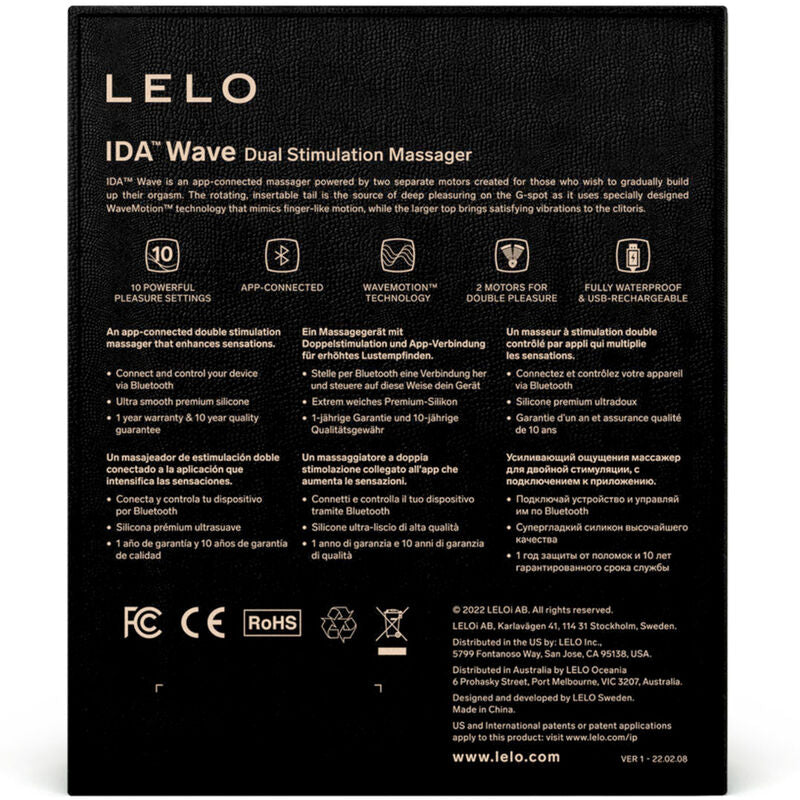 Massajador para casais LELO - IDA WAVE, preto