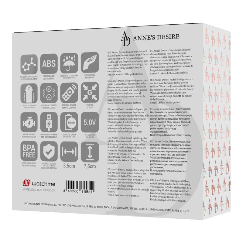 ANNE'S DESIRE - TECNOLOGIA DE CONTROLO REMOTO EGG WATCHME PRETO/DOURADO
