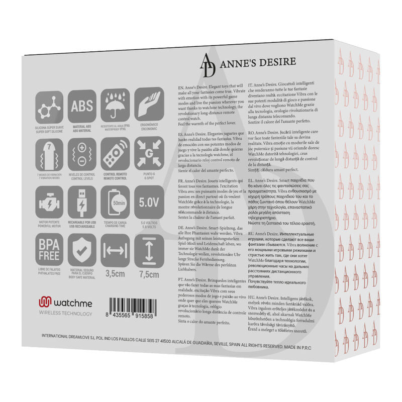 ANNE'S DESIRE - TECNOLOGIA DE CONTROLO REMOTO EGG WATCHME BLACK