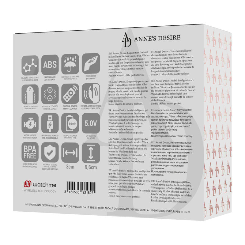 EL DESEO DE ANNE - TECNOLOGÍA DE PLACER DE BRAGUITAS A WATCHME NEGRO/DORADO