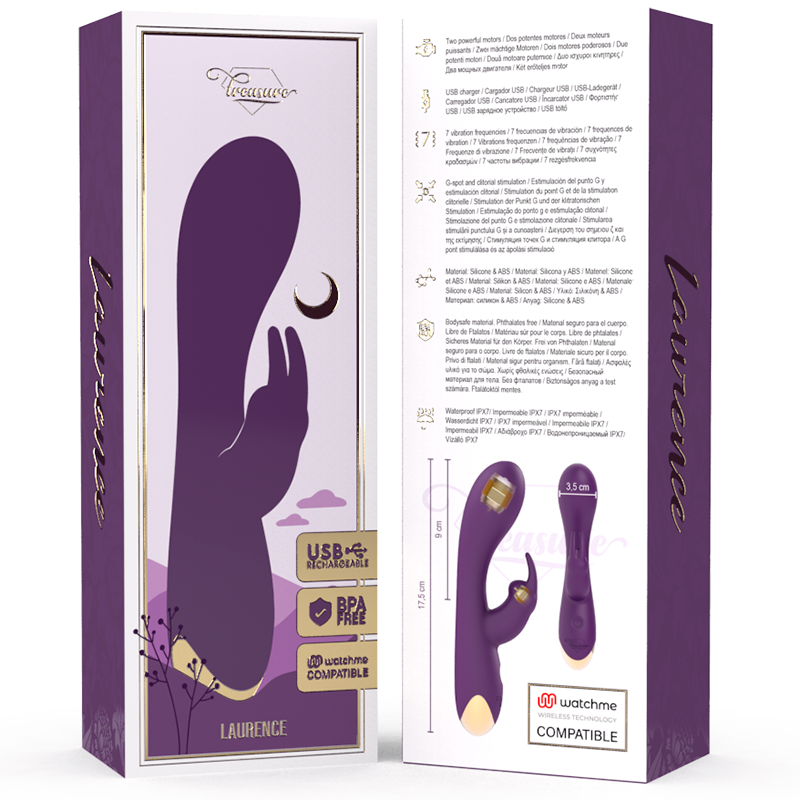 TREASURE - VIBRADOR LAURENCE RABBIT COMPATÍVEL COM TECNOLOGIA WATCHME WIRELESS