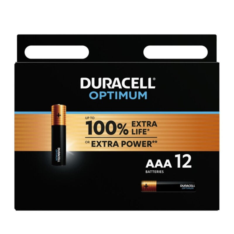 DURACELL - OPTIMUM 200 PILHAS ALCALINAS AAA LR03 12 UNIDADES