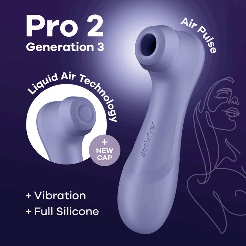 SATISFYER - PRO 2 GENERACIÓN 3 TECNOLOGÍA DE AIRE LÍQUIDO LILA