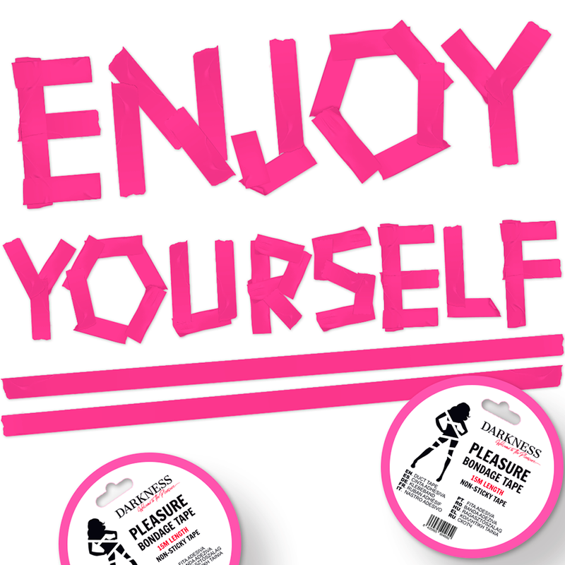 DARKNESS - Fita adesiva rosa não adesiva para bondage, 15 m