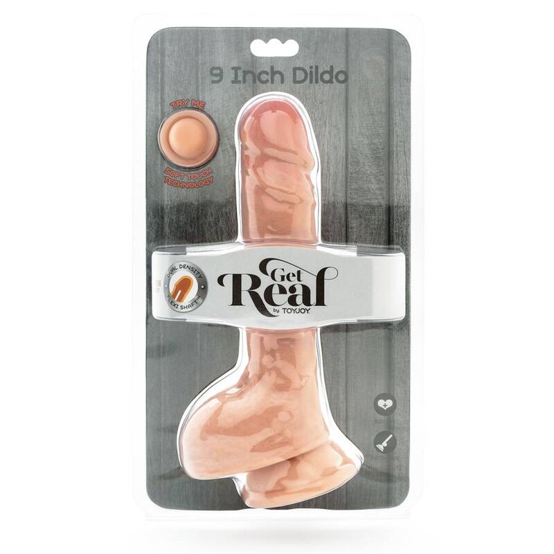 SEJA REAL - DILDO DE DUPLA DENSIDADE 25,5 CM COM BOLAS E PELE