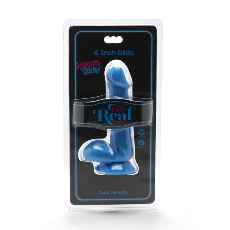 SEJA REAL - DILDO HAPPY DICKS DE 12 CM COM BOLAS AZUIS