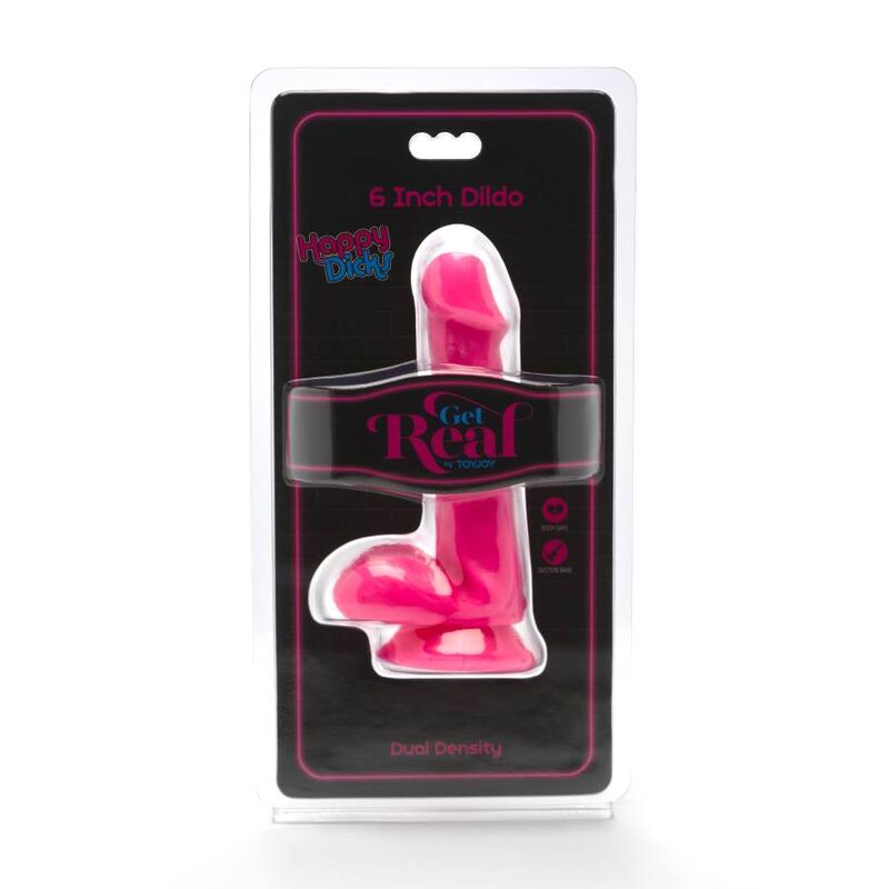 SEJA REAL - DILDO HAPPY DICKS DE 12 CM COM BOLAS ROSA