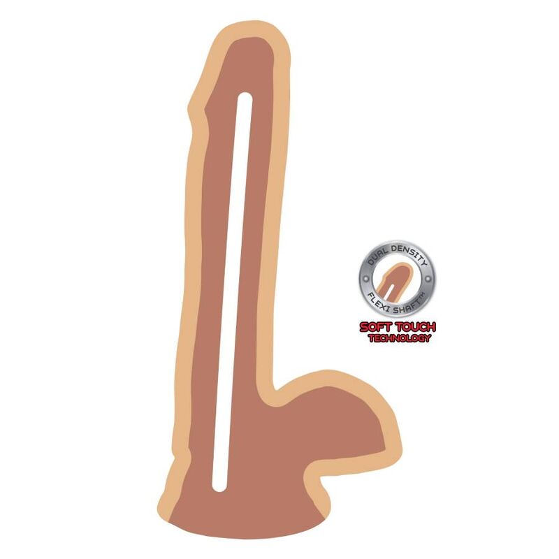 SEJA REAL - DILDO DE DUPLA DENSIDADE 17 CM COM BOLAS E PELE