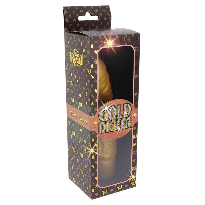 PONTE REAL - GOLD DICKER VIBRADOR ORIGINAL DORADO