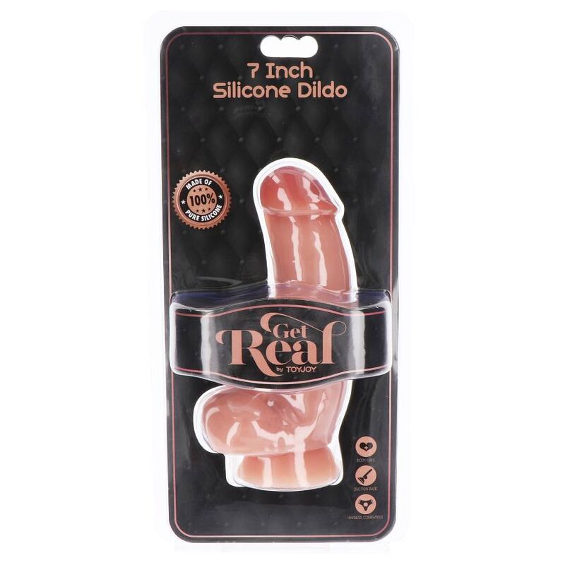 SEJA REAL - DILDO DE SILICONE 18 CM COM BOLAS DE PELE