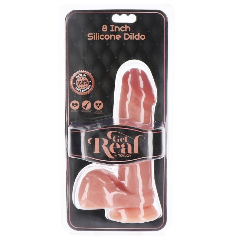 SEJA REAL - DILDO DE SILICONE 20,5 CM COM BOLAS DE PELE