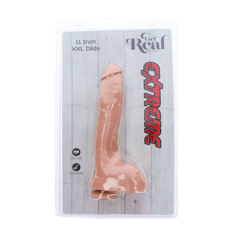 SEJA REAL - DILDO EXTREMO XXL DE 28 CM COM REVESTIMENTO EM PELE