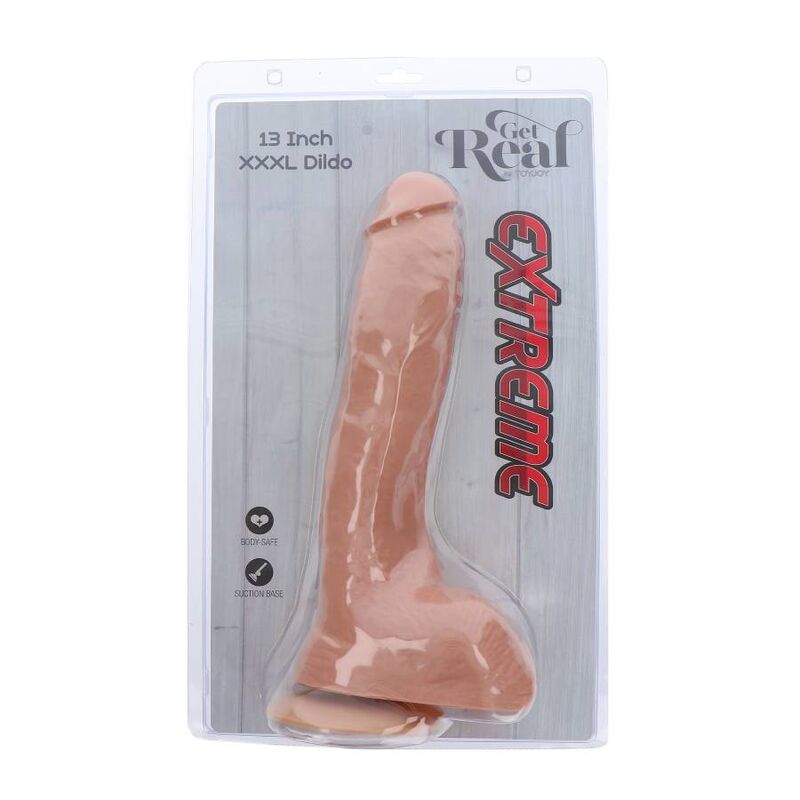 SEJA REAL - DILDO EXTREMO XXXL DE 34 CM COM REVESTIMENTO EM PELE