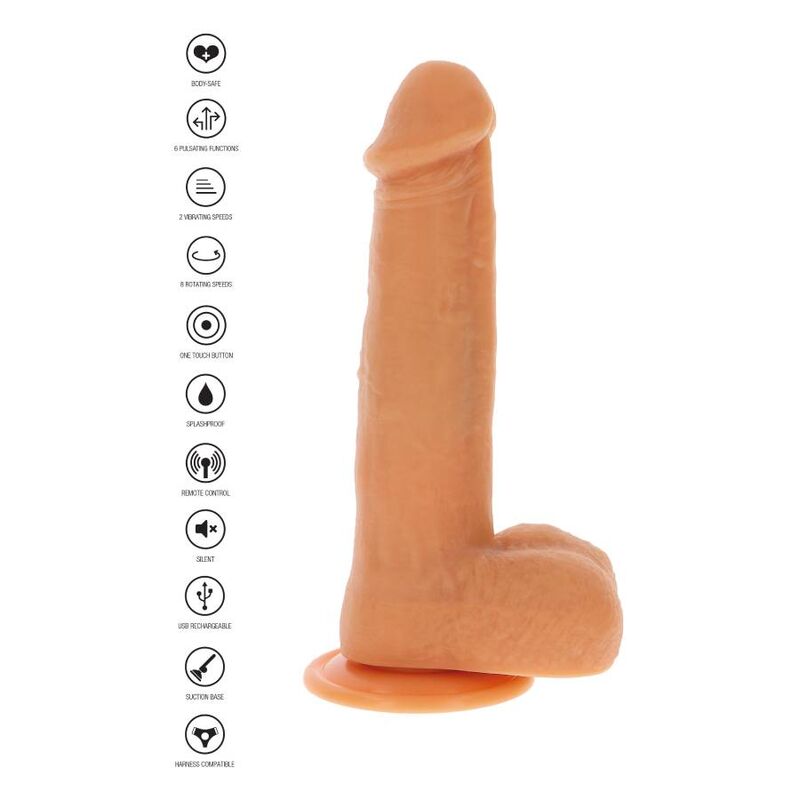 SEJA REAL - PELE DE DILDO VIBRATÓRIA COM BOLINHAS ROTATIVAS