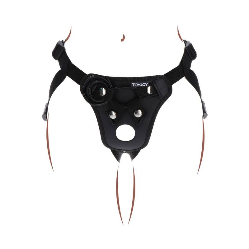 SEJA REAL - ARNÊS DE PRAZER COM STRAP-ON PRETO