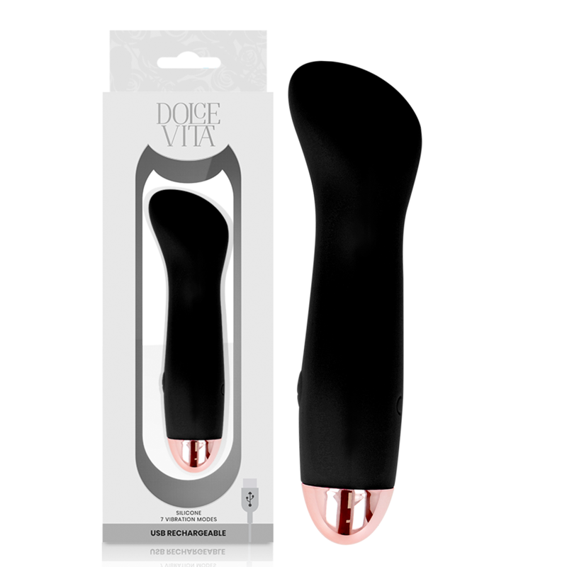 DOLCE VITA - VIBRADOR RECARREGÁVEL ONE PRETO 7 VELOCIDADES