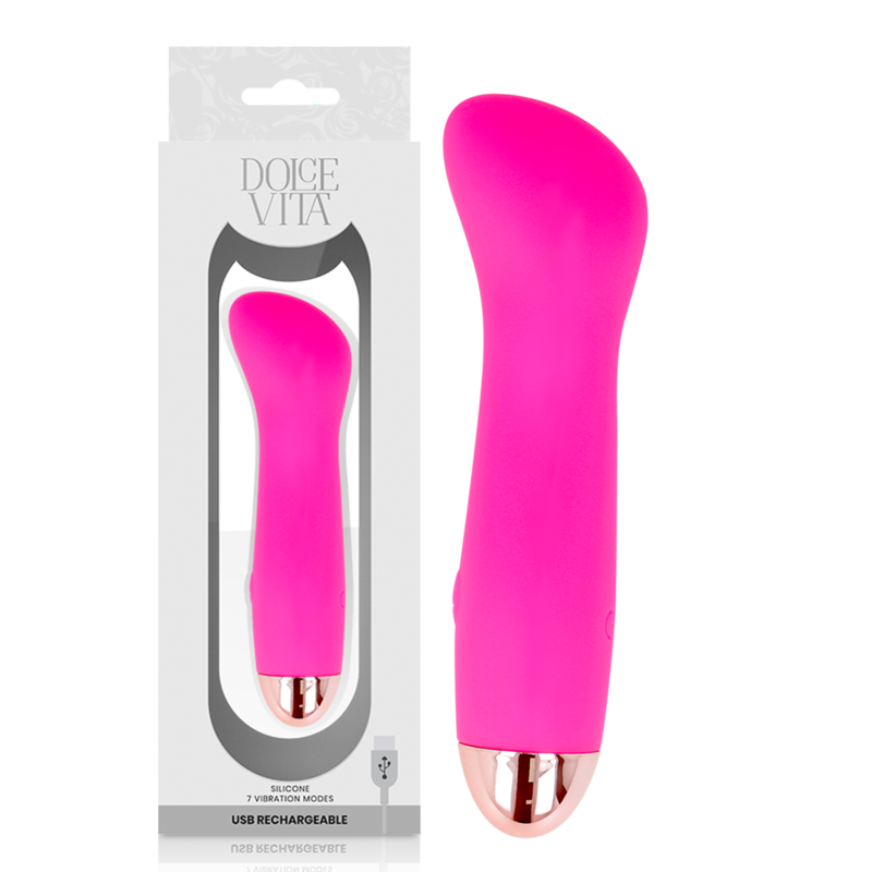DOLCE VITA - VIBRADOR RECARREGÁVEL ONE ROSA 7 VELOCIDADES