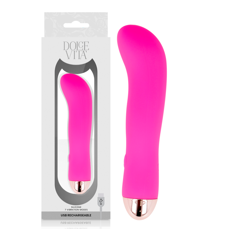 DOLCE VITA - VIBRADOR RECARGABLE DOS ROSA 7 VELOCIDADES