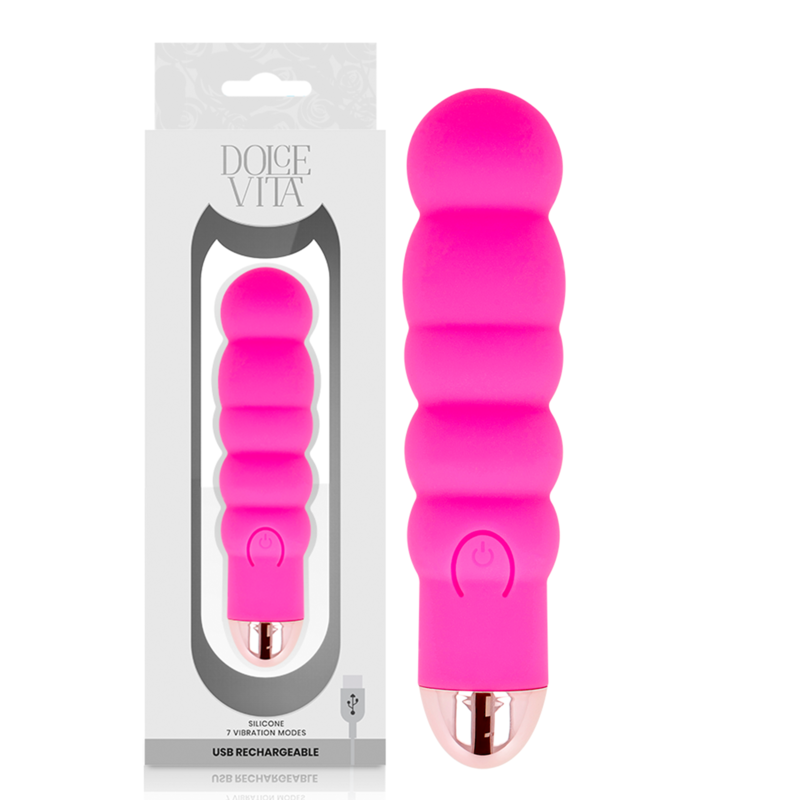 DOLCE VITA - VIBRADOR RECARREGÁVEL SIX ROSA 7 VELOCIDADES