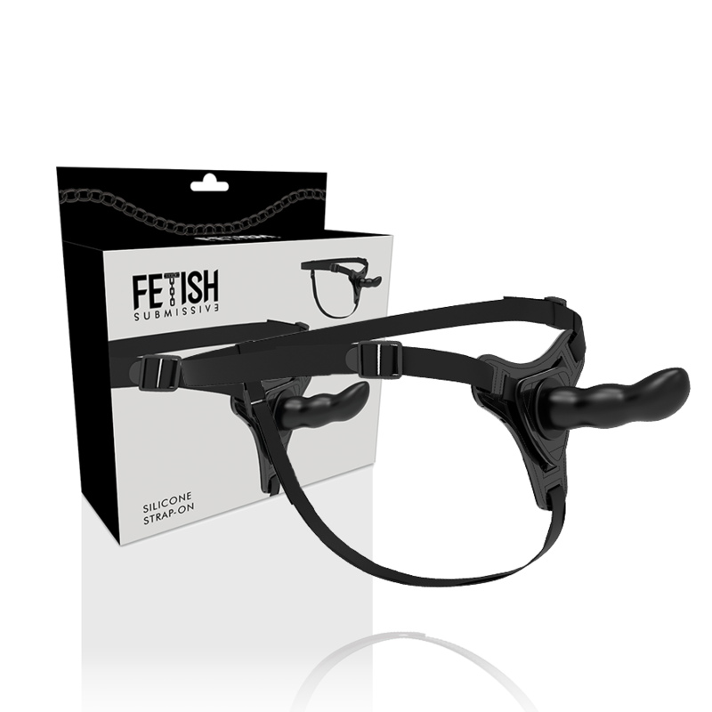 Arnês submisso para fetiche - Ponto G em silicone preto, 16 cm