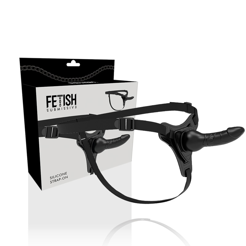 Arreio submisso para fetiche - Silicone preto realista 16 cm