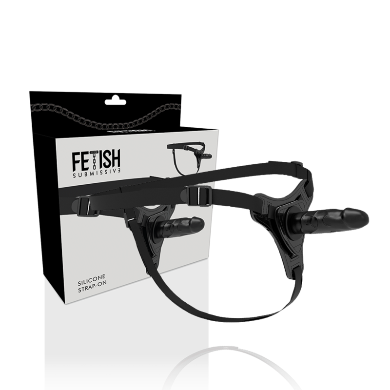 Arreio submisso para fetiche - Silicone preto realista, 15 cm