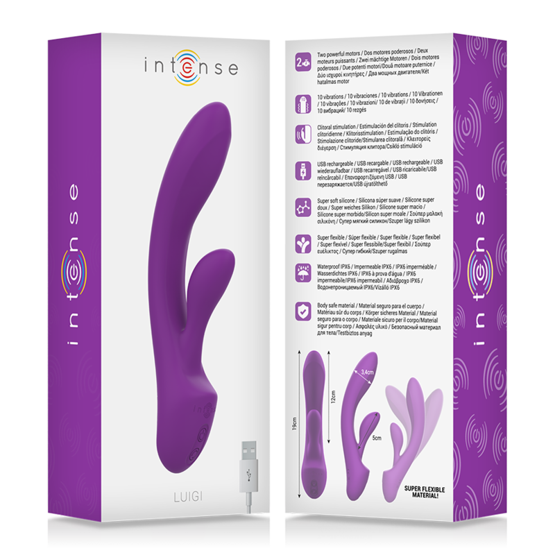 INTENSE - VIBRADOR LUIGI RABBIT DE SILICONE LÍQUIDO ROXO