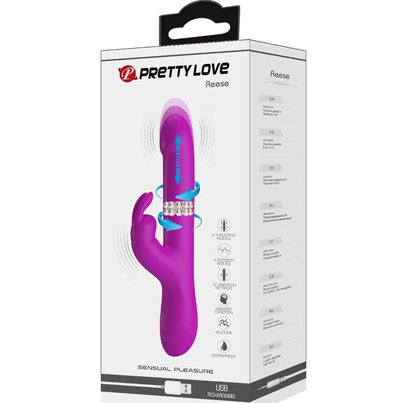 PRETTY LOVE - VIBRADOR REESE COM ROTAÇÃO ROXA
